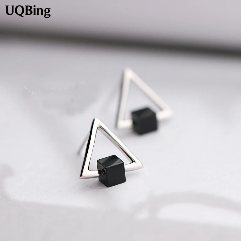 Женские серьги гвоздики геометрической формы из серебра 925 пробы|earrings cat|earring