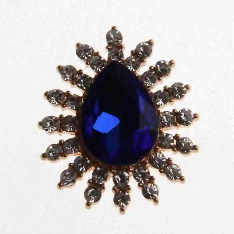 Royal Blue 200 шт 27*32 мм позолоченные хрустальные стразы украшения плоские кнопки для свадебного приглашения DIY Украшение для букета - Цвет: Royal Blue