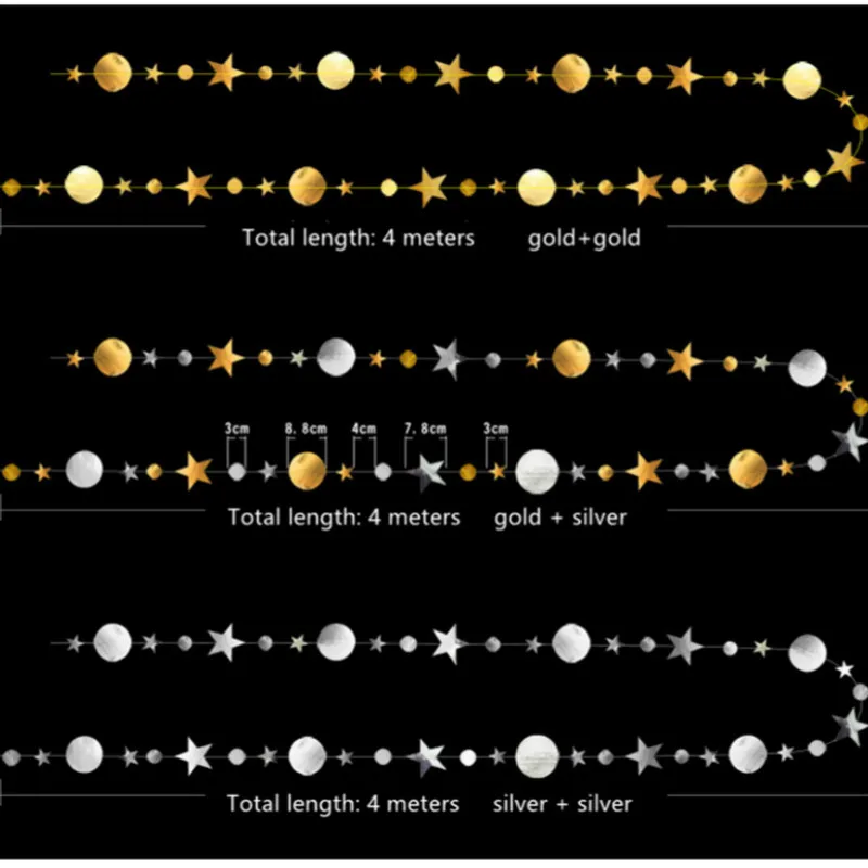 Свадебное украшение 4 м яркая звезда круглая гирлянда-баннер для вечеринки в