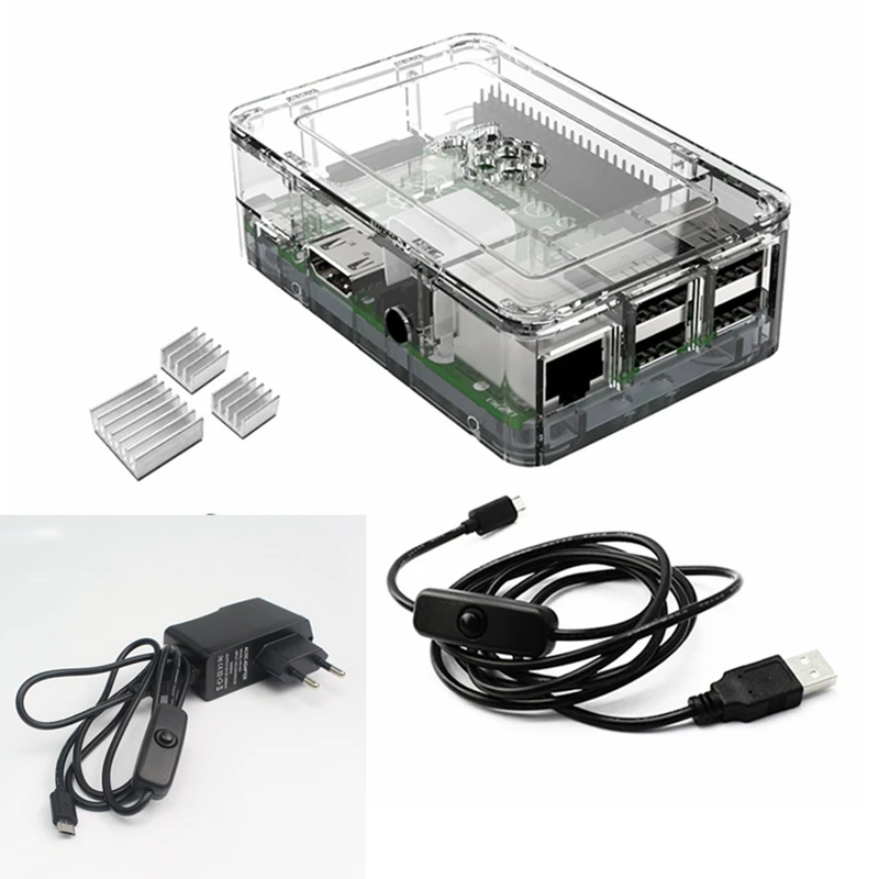 Elecrow Raspberry Pi 3 комплекта 4 в 1 блок питания с европейской вилкой 5 постоянного тока +