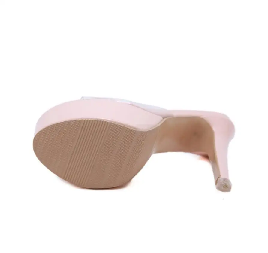 Женские туфли на платформе 14 см прозрачная обувь танкетке супер высокий каблук |