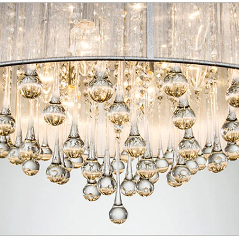 Современные Простые тканевые Светодиодные хрустальные люстры Светильники для