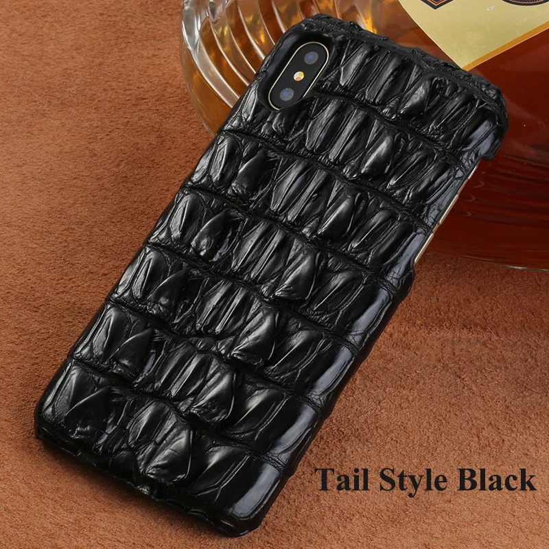 black Натуральная крокодиловая кожа чехол для телефона для iphone XR 11 11 Pro Max X XS Max чехол для iphone 7 8 6 Plus 6S 5 se роскошный Marvel - Цвет: black