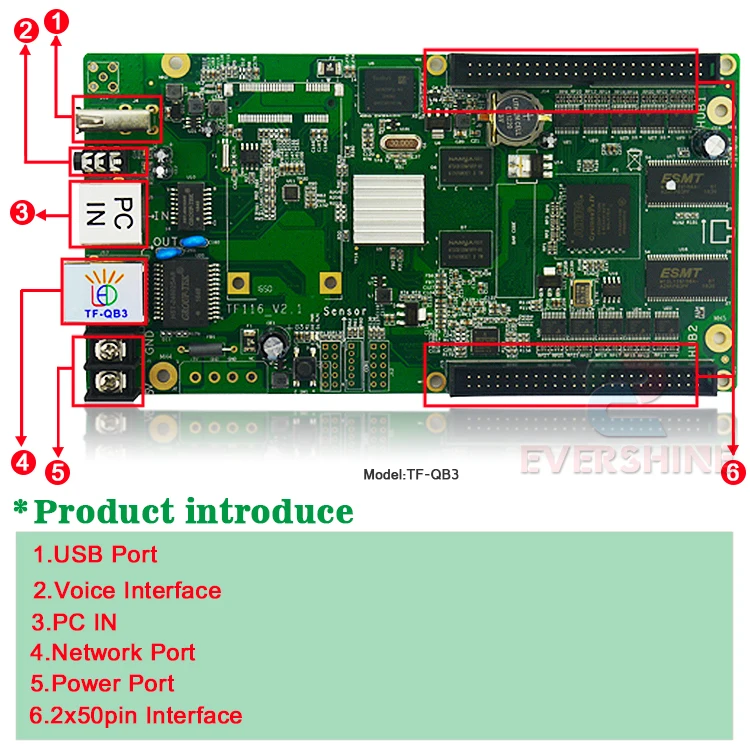 Full color asynchronous LED control card TF-QB3 support Time display for indoor and outdoor | Лампы и освещение