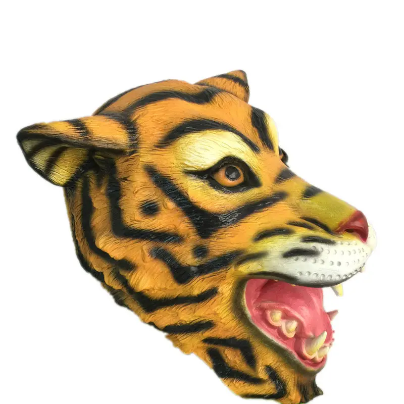 Ужас Тигр латексная маска на все лицо Хэллоуин голова животного резиновые маски