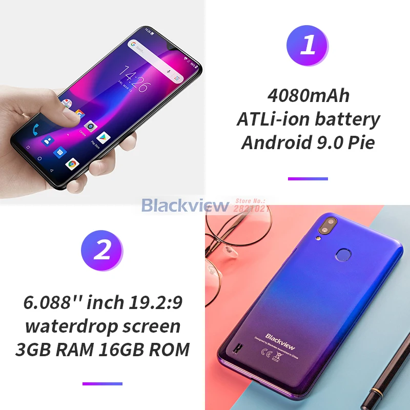 Blackview A60 Pro 6 088 &quotв виде капли воды Экран мобильный телефон Android 9 0 4080 мА/ч MTK6761 с