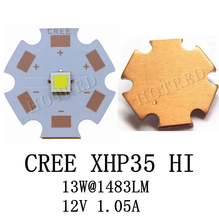 1 шт. 10 12 В высокая мощность 13 Вт новейший Cree XHP35 HI White 6500K светодиодный излучатель с