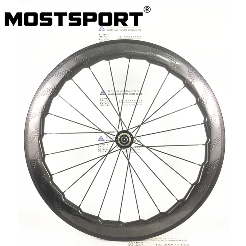 NSW454 Dimpled 58mm Tubular Carbon Wheels With Powerway R36 Hubs | Спорт и развлечения