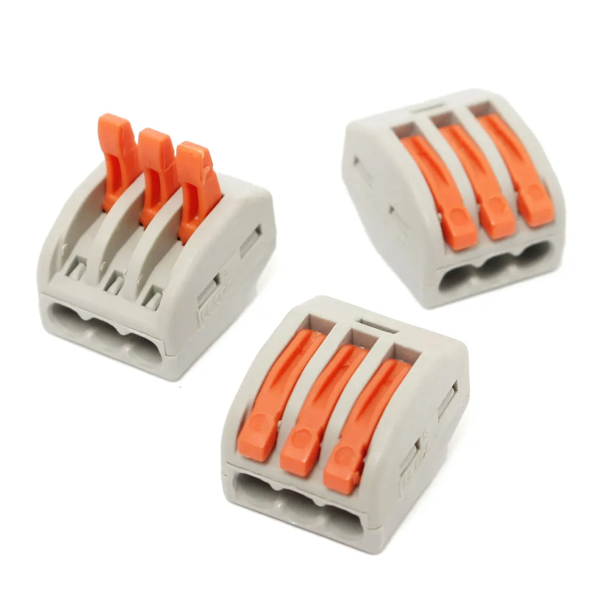 YT 10 шт. PCT-213 Универсальный Компактный проводной разъем 3 Pin AWG 28-12 проводник многоразовые рычаг клеммы Блок Комплект - Цвет: PCT-213A