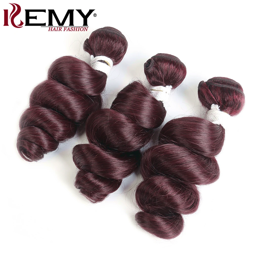 Свободные волнистые человеческие волосы на Трессах kemy Hair 1 шт. бразильские человеческие волосы для наращивания 99J/бордовый не Реми человеческие волосы ткачество