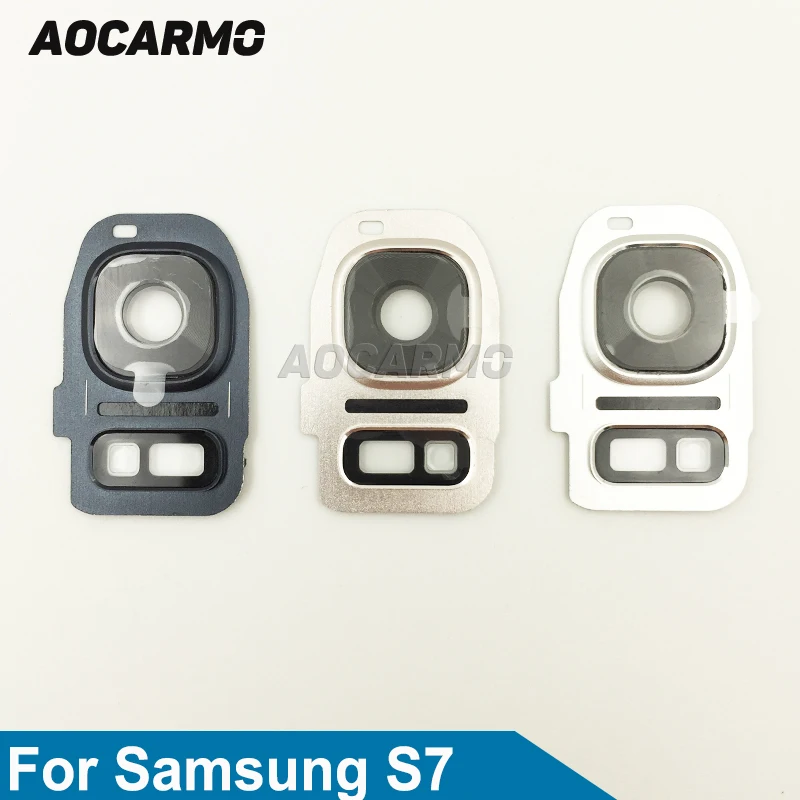 Стеклянная задняя камера Aocarmo объектив с рамкой сменная вспышка для Samsung Galaxy S7