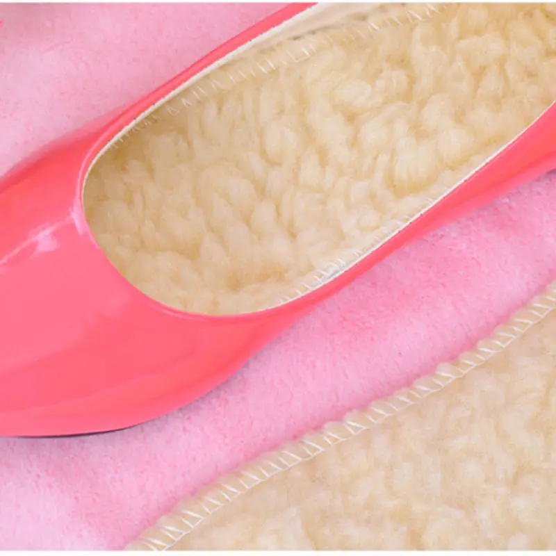

1 Pair Practical 24.5cm Warm Thicken Fleece Insoles Shoes Insoles For Women Men Winter Shoe Accessories