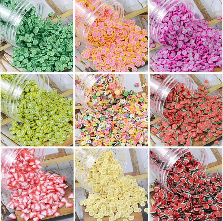 Фруктовые ломтики 3D полимерной глины Необычные ногти в стиле деко Полимерная