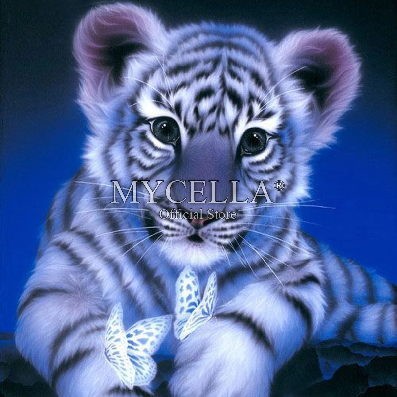 

Animals 5D Diy Diamond Painting Cross Stitch Diamond Embroidery Tiger Full Round Drill Diamond Mosaic Pasted Needlework Crafts