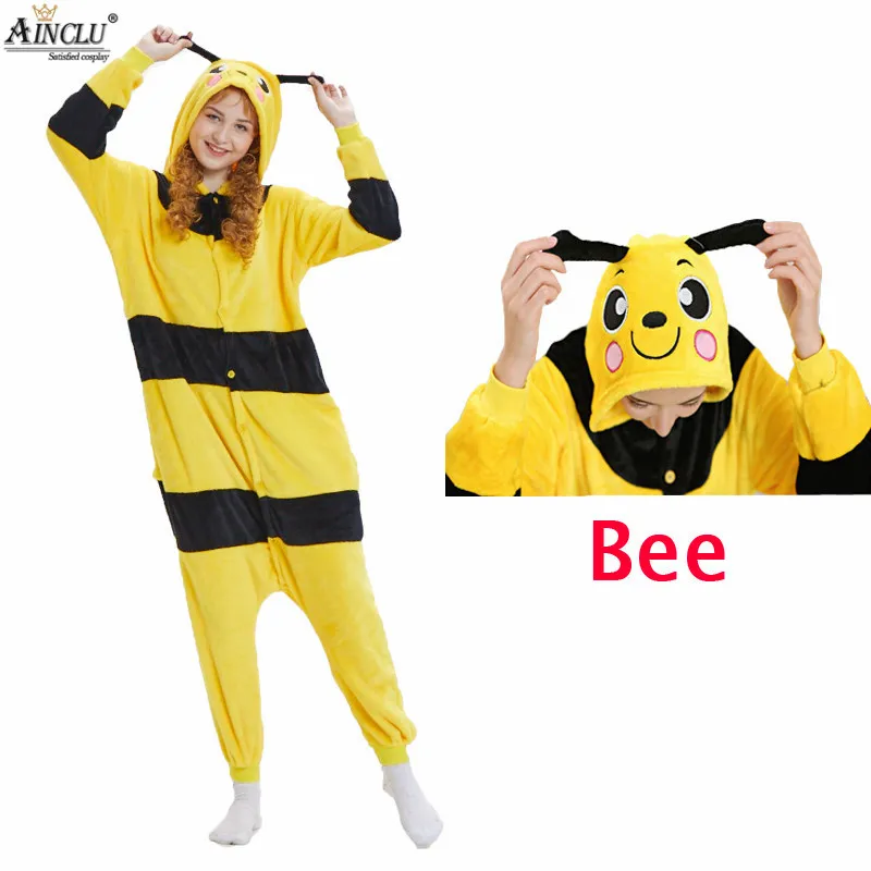 Пижамный комплект в виде пчелы для взрослых кигуруми с мультяшным животным