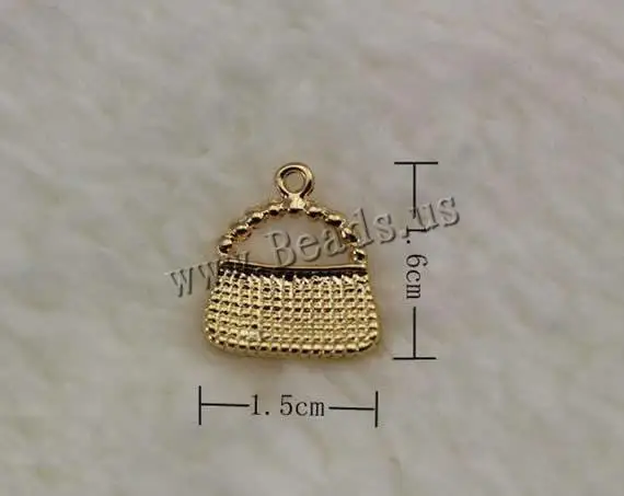 Free shipping!!!Zinc Alloy Handbag Pendants high fashion gold color plated nickel lead & cadmium free 15x16mm | Украшения и