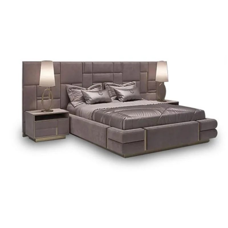 Итальянская Новейшая мебель для спальни на заказ современная роскошная кожаная