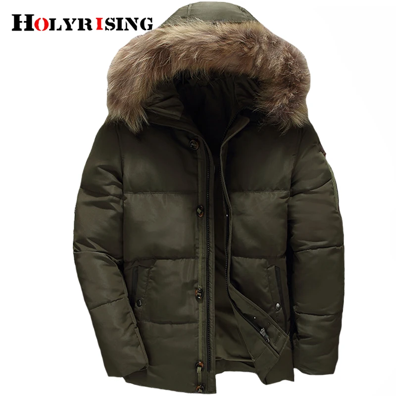Holyrising doudoune hiver homme, мужское зимнее пальто, abrigos para hombre, мужская верхняя одежда с капюшоном и меховым воротником, пуховики 18538-5