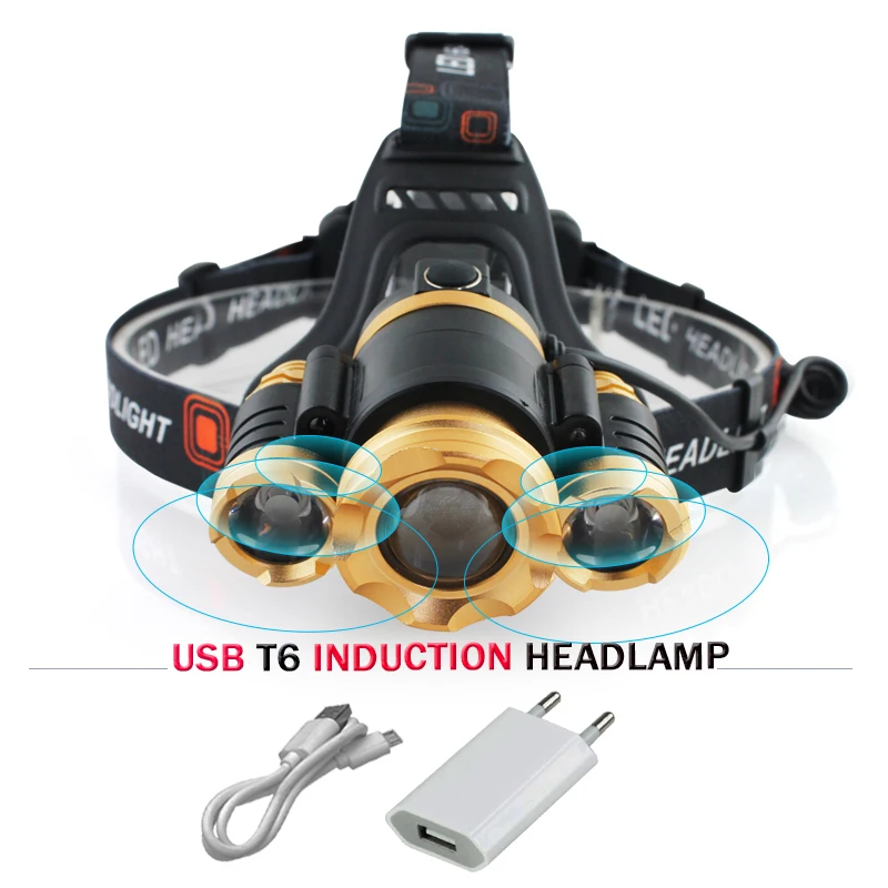 CREE XML 3T6 ИК датчик чип с 18650 перезаряжаемой батареей usb зарядка светодиодные лампы 3