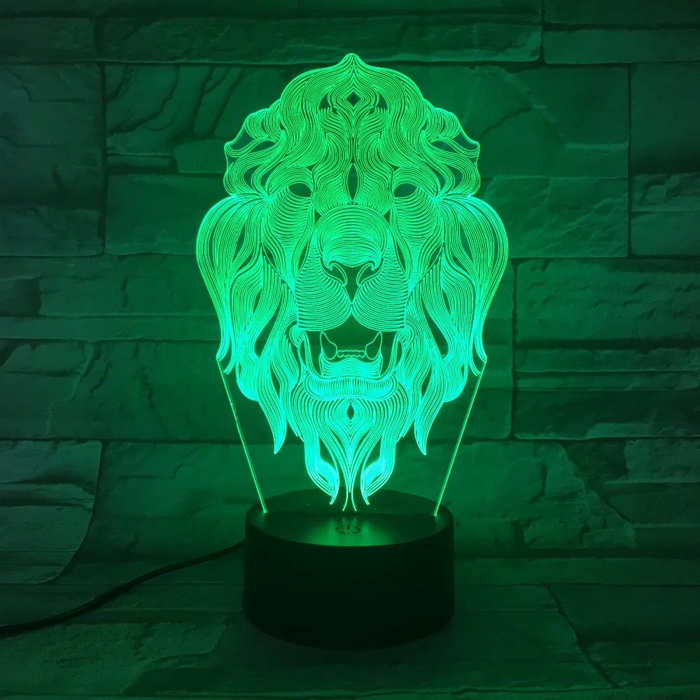 3d Led Роман Лев 7 цветов свет для подарка детей батарея лампа сенсор Decoracao кварто