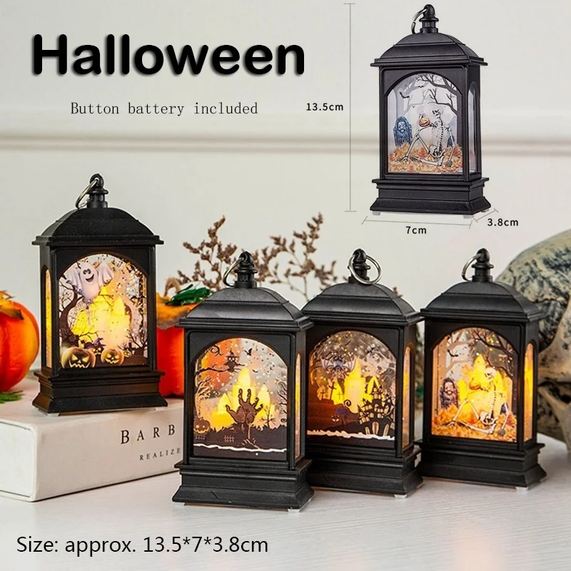 

2019 Halloween Led Light Lamp Skeleton Tombstone Pumpkin Castle Light Lamp Party Hanging Decor Holiday Decorations for Home