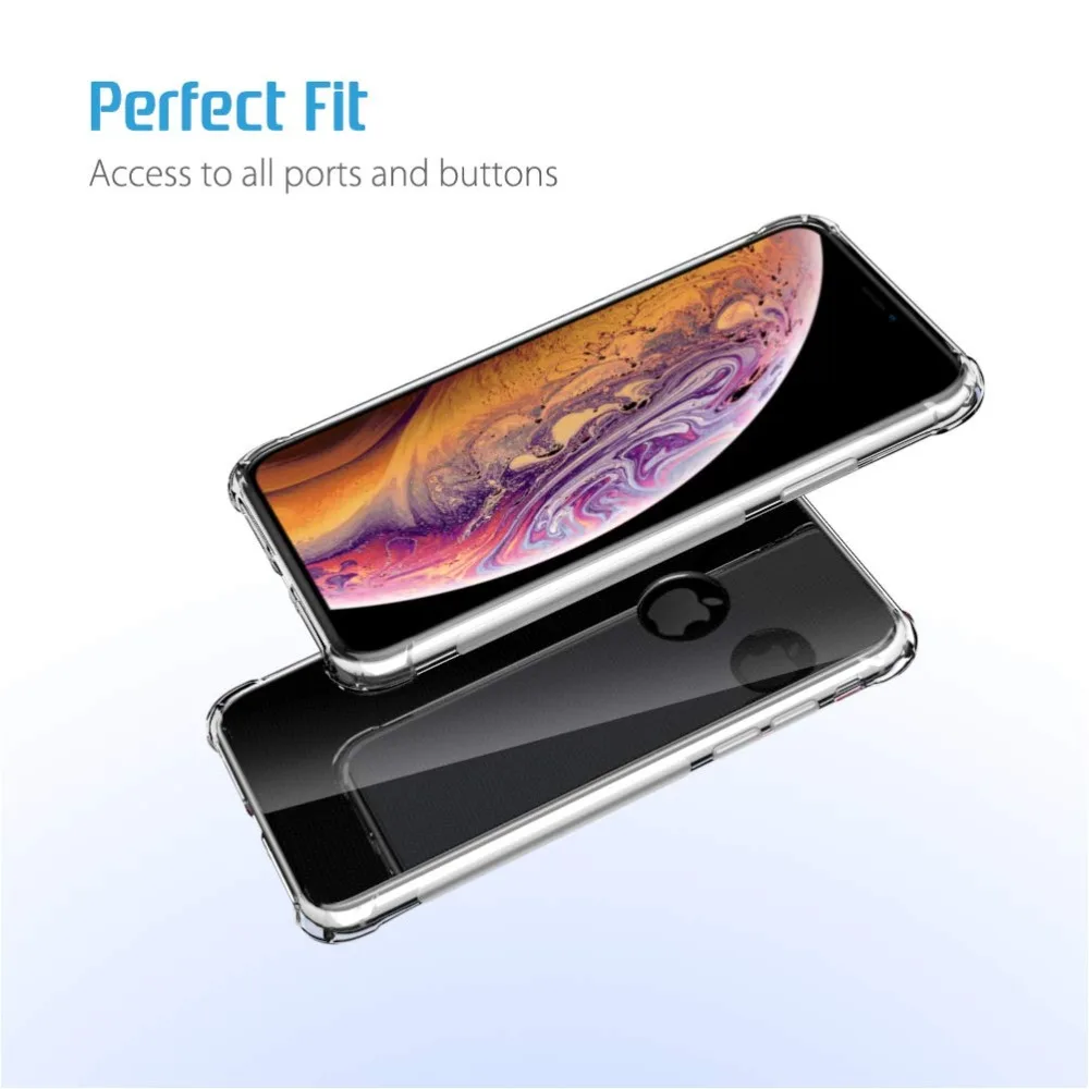 Ультратонкий прозрачный силиконовый чехол из ТПУ для iPhone X XS MAX XR 6 7 6S Plus защитный