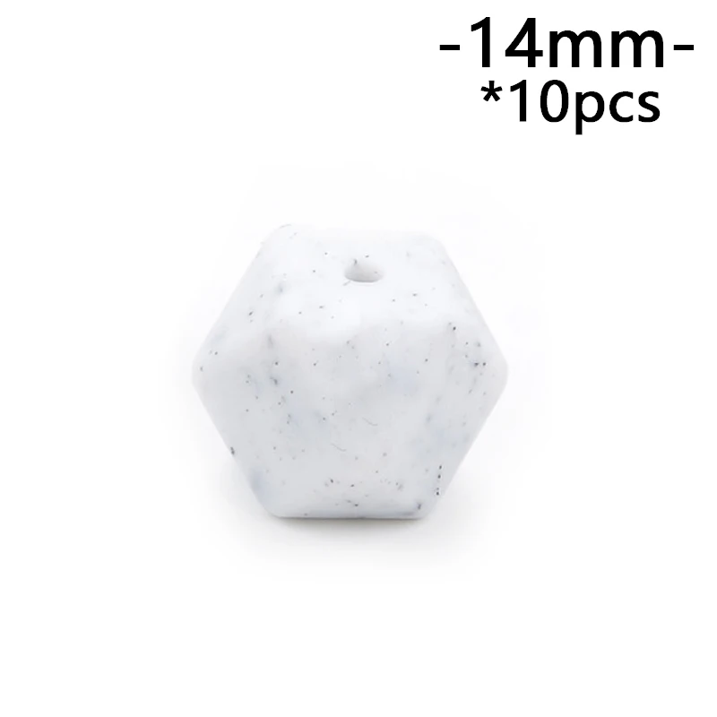 gritty Lofca10 шт 14 мм Мини шестигранные силиконовые бусины Детские Прорезыватели BPA бесплатно DIY ожерелье соска цепь Детские Прорезыватели уход за младенцем - Цвет: gritty