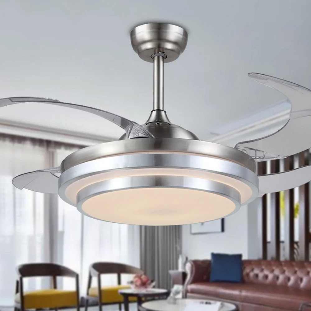 220V 42 Inch Modern Simple Ceiling Fans with Lights Remote Control ABS Leaf 3 Colors Change Suit for Office Living room Parlor |