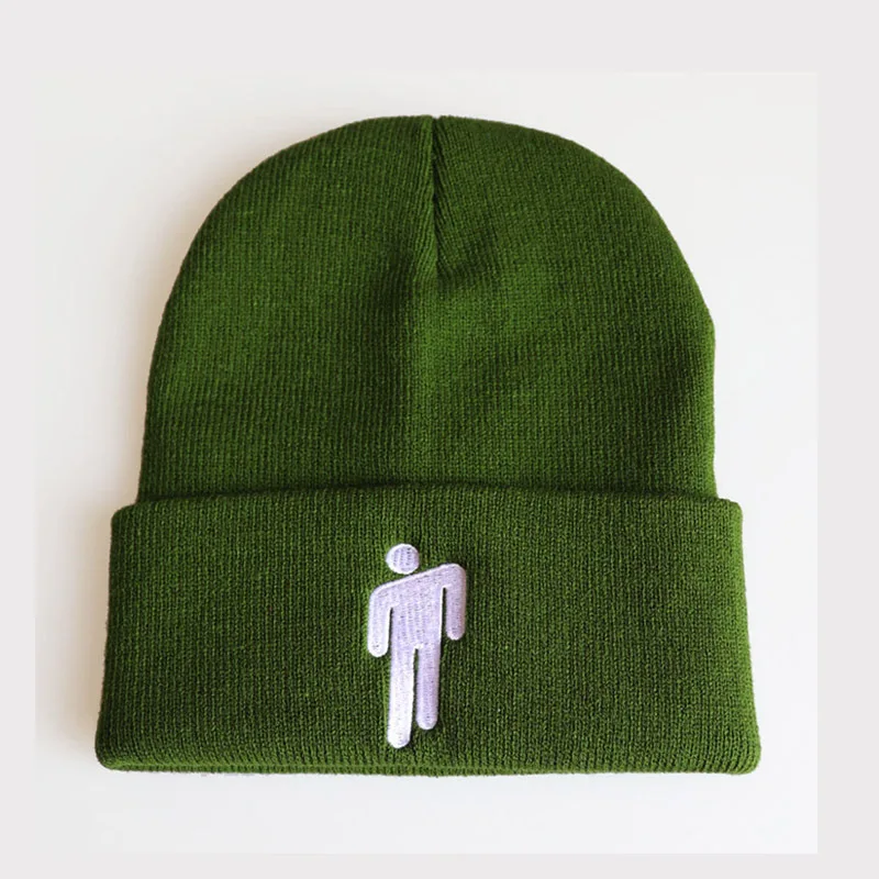 Billie Eilish Beanie 11 цветов вязаное, тёплое, зимнее, однотонное, хип-хоп трикотажный свитер шляпа капот костюм капитана аксессуар подарки