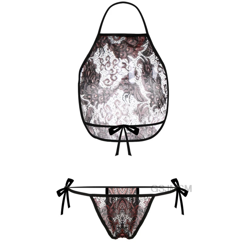 Китайский Стиль Винтаж классический фартук пикантный кружевной прозрачный