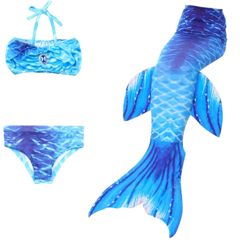 Girl Bikini Mermaid Swimsuit 3-piece Sets Toddler Summer Clothing Beach Tail Swimwear Teenage Girls Clothes 10 12 Years | Детская одежда