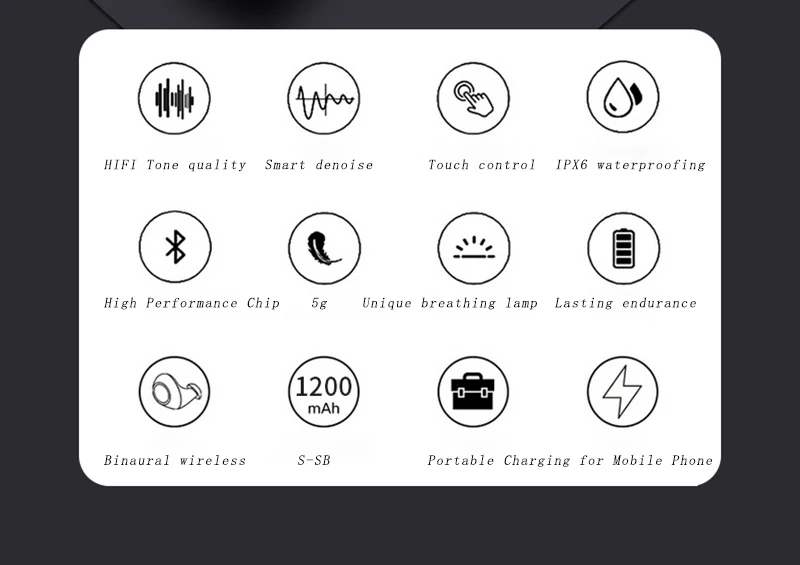 Smart Bluetooth 5,0 наушники бинауральные стерео объемный подавление шума водонепроницаемый сенсорный ключ авиации Алюминий сплав зарядки коробка