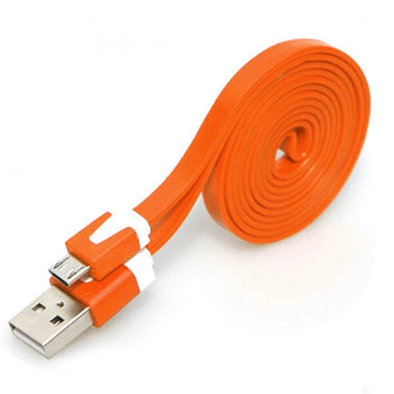 1 м/3 М прочный плоский usb-кабель для передачи данных, зарядный кабель для samsung для телефонов huawei Android - Цвет: red