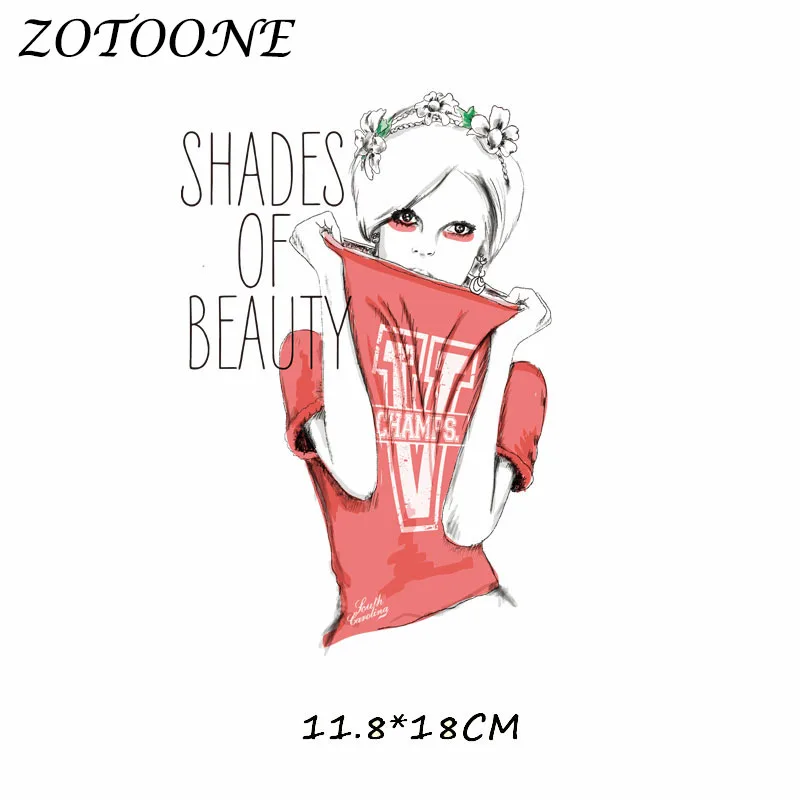 ZOTOONE красивая девушка передачи тепла патч железа на патчи для одежды аппликация