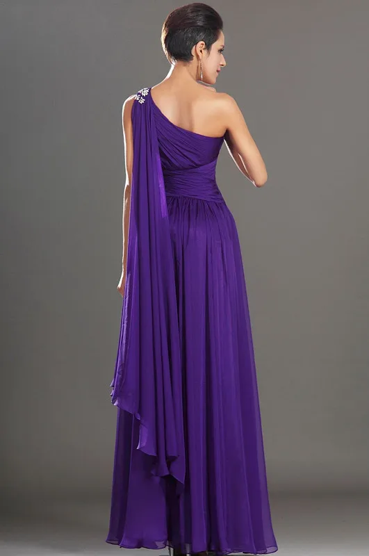 Фиолетовые вечерние платья а силуэта длина до пола из шифона большие размеры|robe de