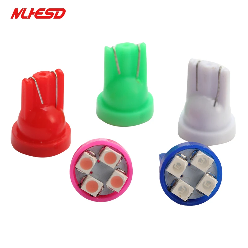 500 шт. T10 4SMD Автомобильный светодиодный 1210 3528 клиновидный свет DC12v W5W 4 авто