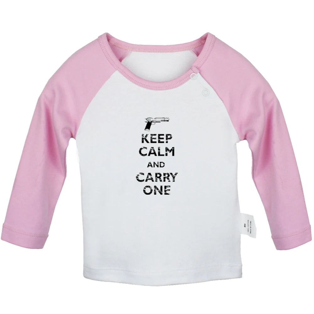 Футболка для новорожденных с длинным рукавом принтом Keep Calm And Love Me carry one sleep |