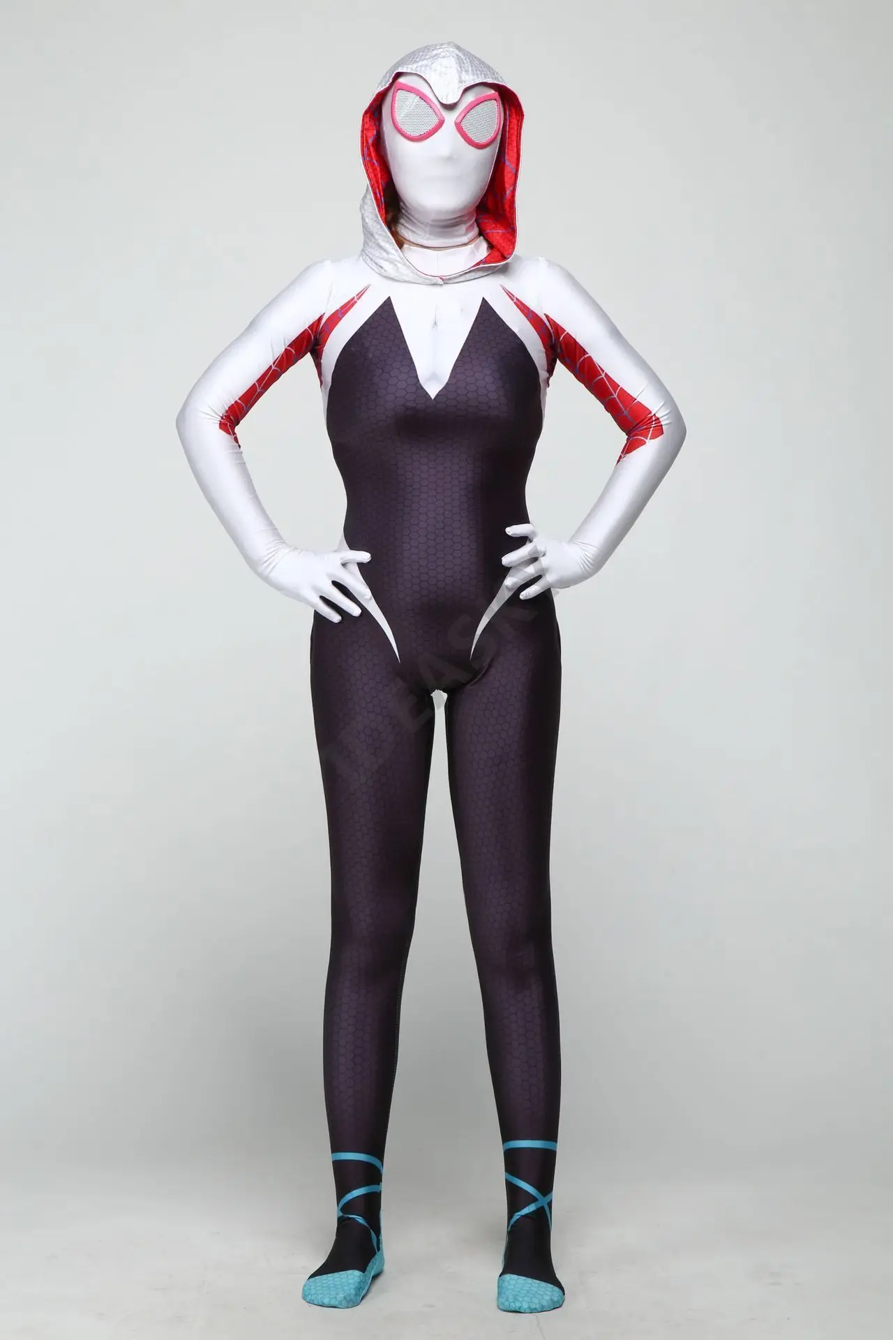 3D женский костюм Человека паука Гвен Гвендолин Максин Стейси Zentai спайдергерл