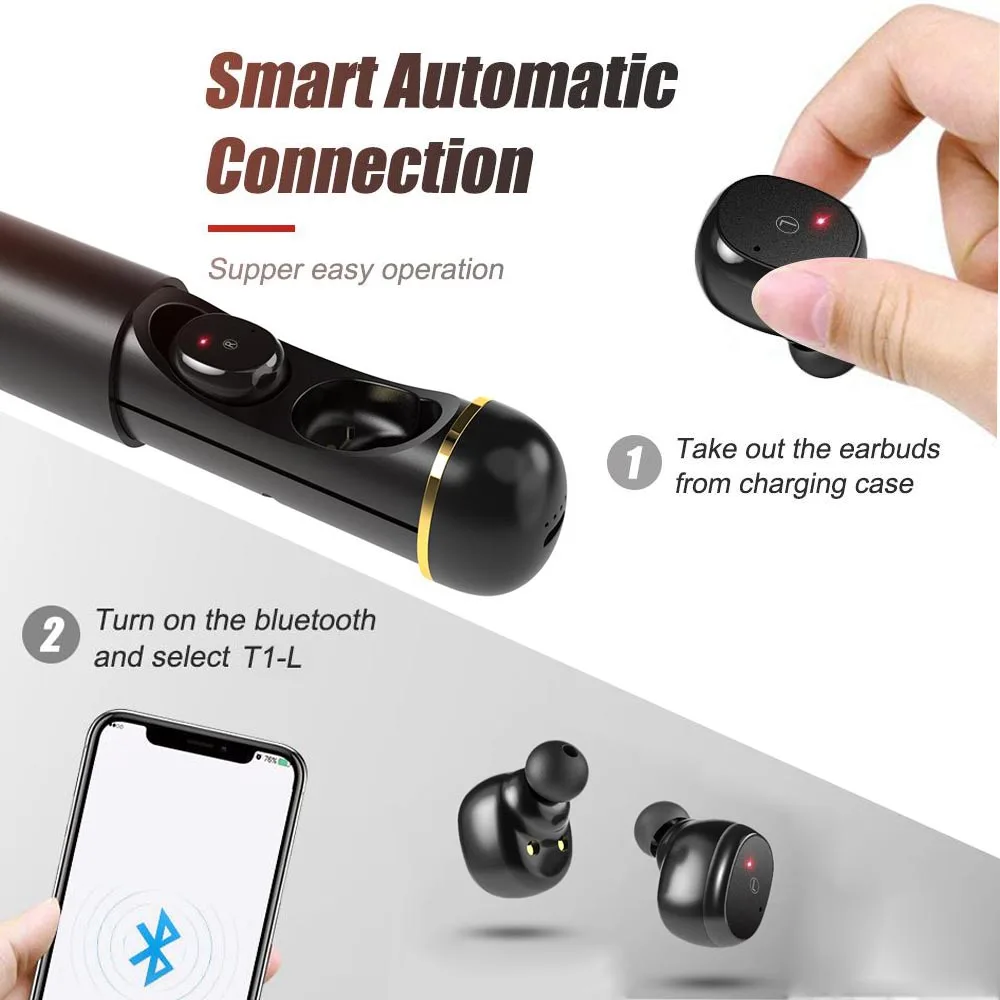 XGODY T1 наушники-вкладыши TWS с Беспроводной наушники Bluetooth 5 0 беспроводные