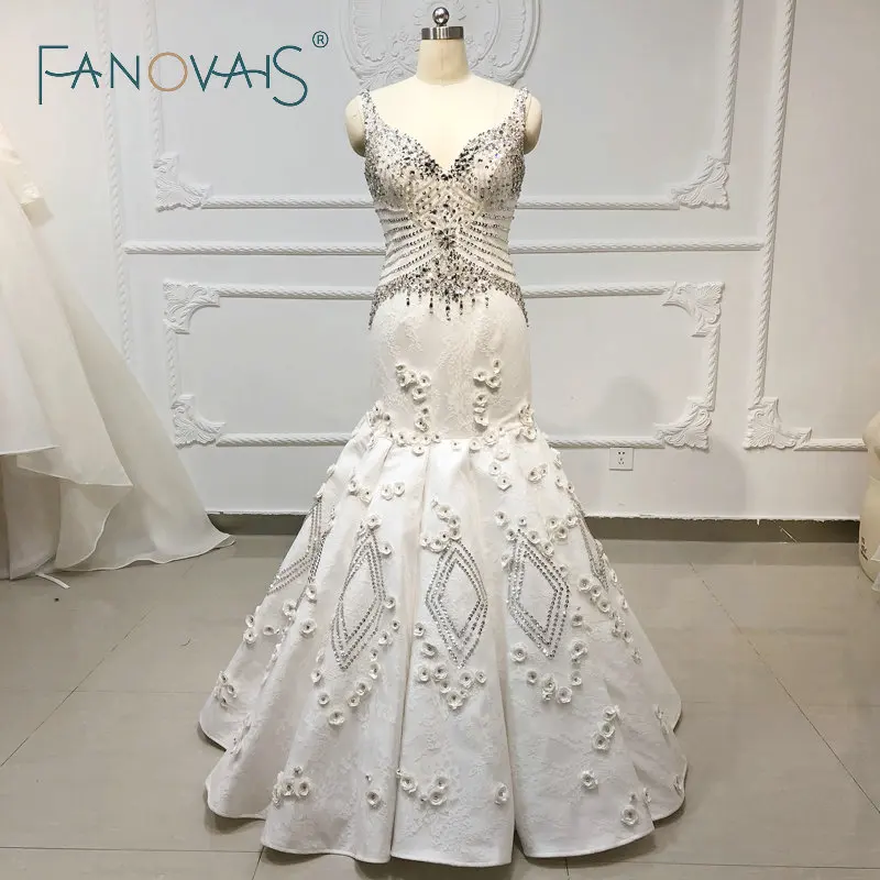 &quotБисер Русалка Свадебные Платья Плюс Размер Vestido De Novia 2019 Роскошные Gelinlik Suknia Slubna