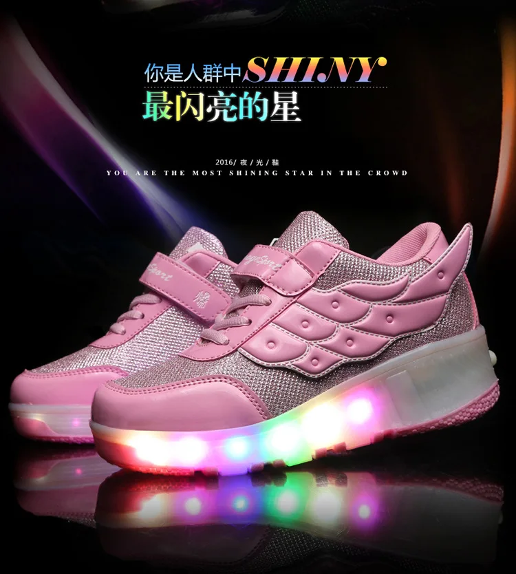Kids Girls Shoes Children Roller Sneakers with Wheels Boys LED Light Up Zapatillas Deportivas Hombre | Детская одежда и обувь