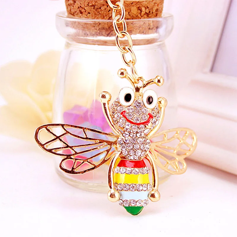 Брелки для ключей Dormon DK246 с изящной эмалью в виде пчелы|key chain holder|chain holdercrystal keyring |