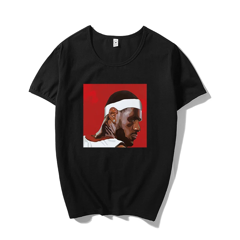 Men's Short-Sleeve Cotton T-Shirt Lebron James Print Tee top | Мужская одежда