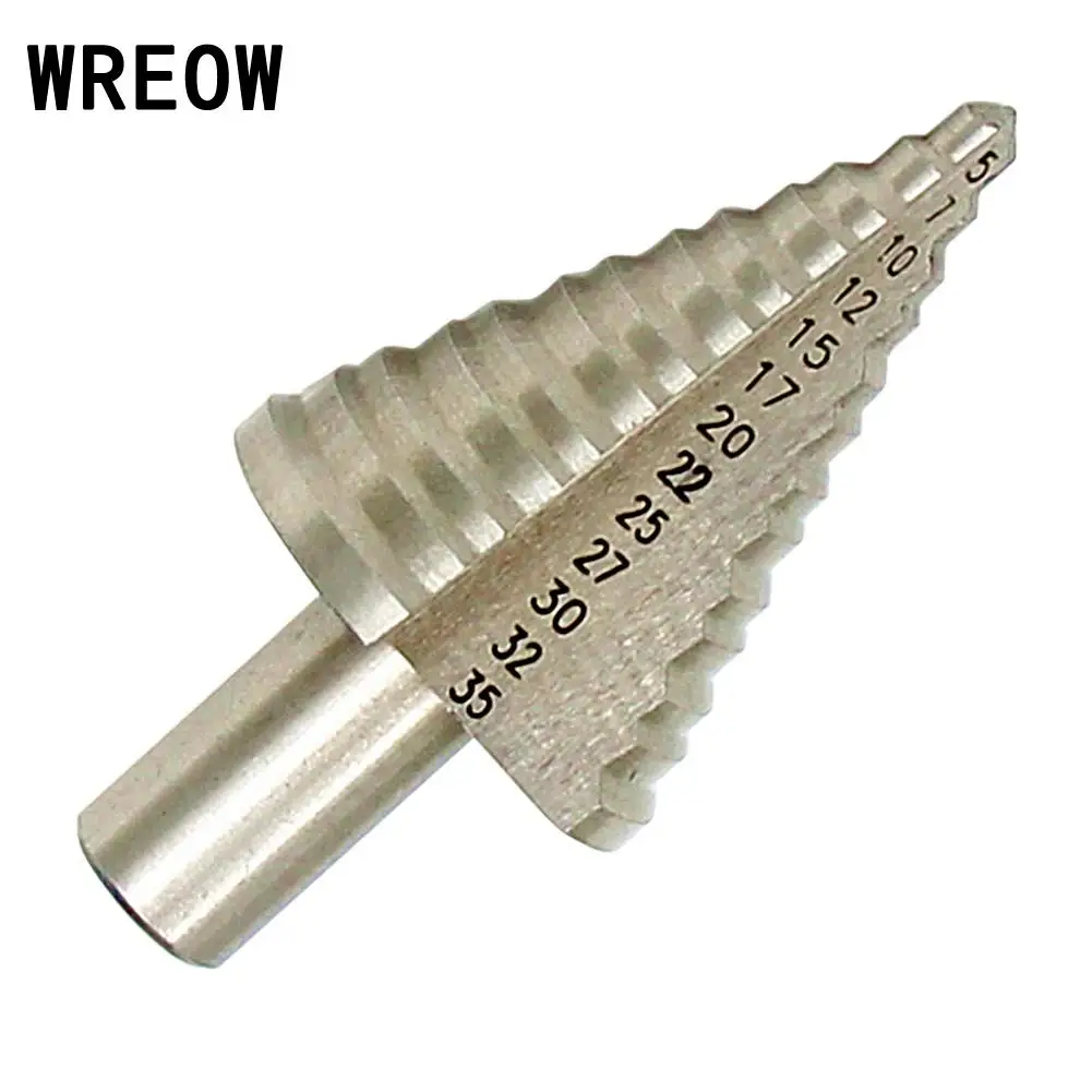 

HSS Round Shank Step Cone Drill Bit 5-35mm 13 Steps Wood Metal Hole Saw Cutter Tackle Tool Woodworking Drilling Cutter Tool