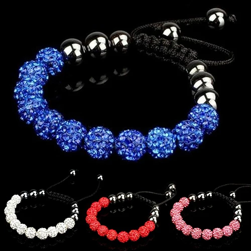 Новинка 2017 года со стразами шар полимерная глина бисера браслет дружбы adjustale цепи