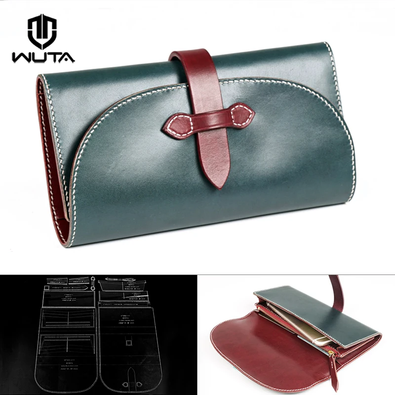 WUTA 969 оригинальный дизайн DIY Кожа ремесло Длинный кошелек шаблон прозрачный