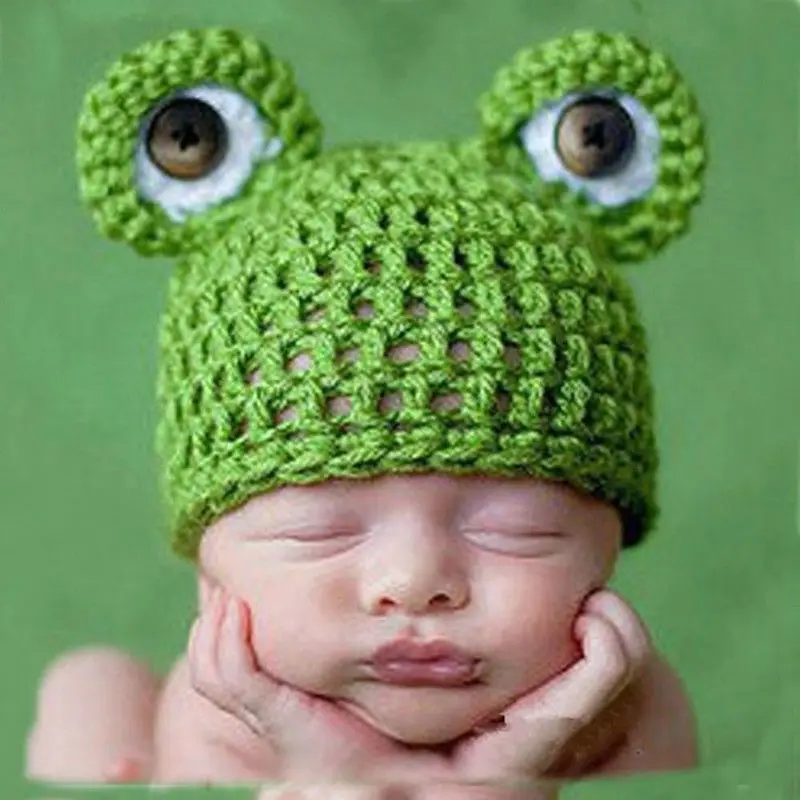 Hot Babies Newborn Baby Boys Girls Cute Knitted Crochet Beanie Green Lovely Hat Photography Caps | Мать и ребенок