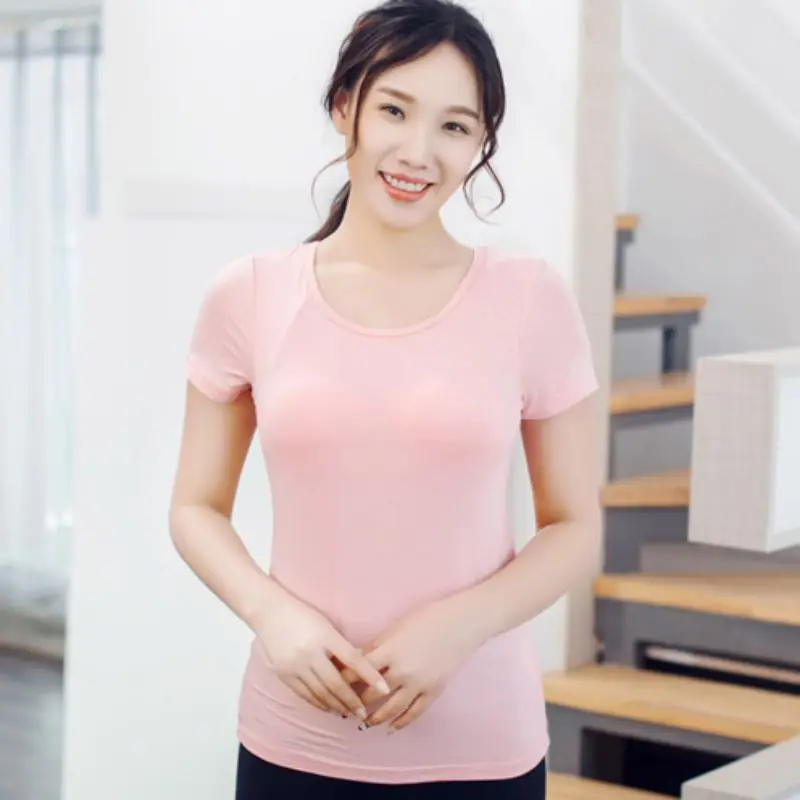 Футболки с нагрудной подкладкой Повседневная дышащая футболка круглым вырезом и