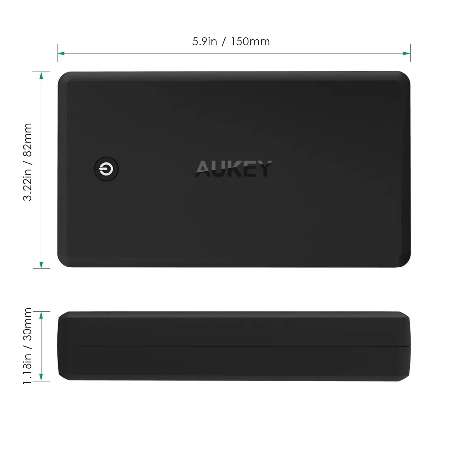 AUKEY Quick Charge Мобильные аккумуляторы 30000 мАч QC3.0 Портативный быстро Зарядное