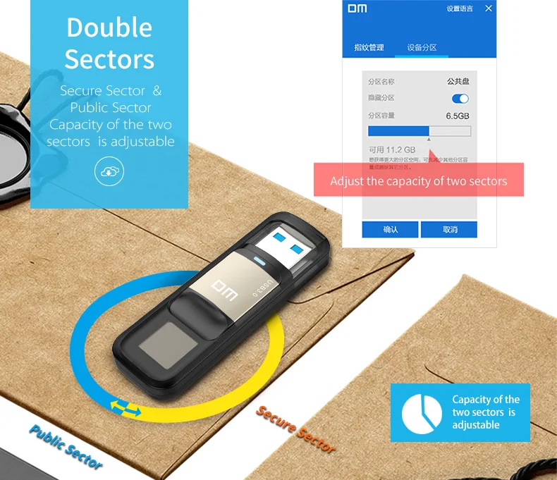 DM PD061 USB флеш-накопитель с зашифрованным отпечатком пальца 128 ГБ флеш-накопитель 64 ГБ флеш-накопитель безопасная память usb 3,0 диск 32 Гб флешка